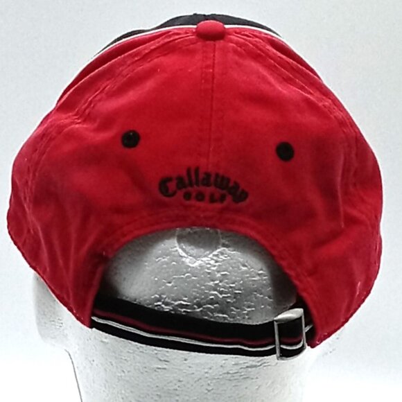 Callaway Golf Red Baseball Hat Adjustable Size Colorblock Red & Black - Picture 2 of 7